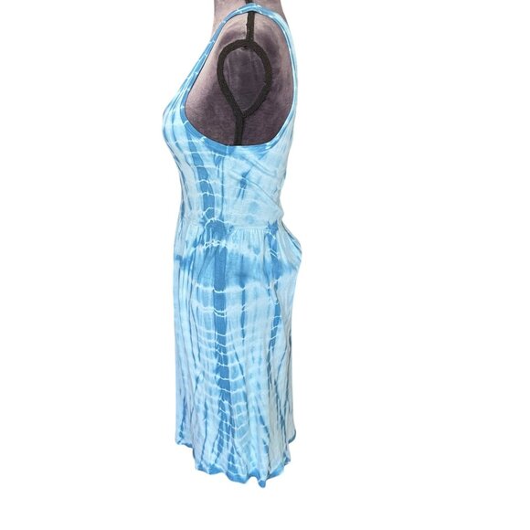 Michael Stars Blue Tie-Dye Sleeveless Casual Dress One Size Fits Most Rayon Blen - Picture 2 of 4